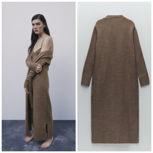 ZARA LONG KNIT CARDIGAN - Picture 7 of 11